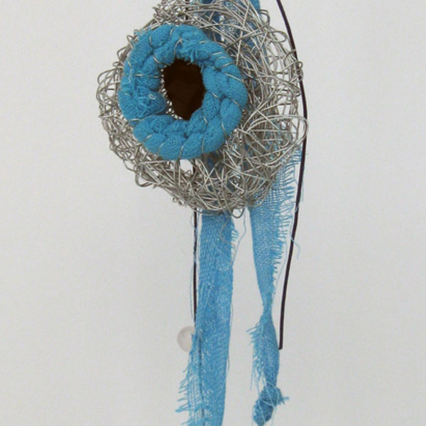 Μάτι-γούρι από σύρμα - handmade, διακοσμητικό, design, γούρι, σύρμα, χειροποίητα, χάντρες, κρεμαστά - 2