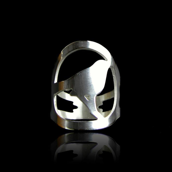 Δαχτυλίδι ασημένιο ασημένιο με πουλάκι - statement, βραδυνά, vintage, μοντέρνο, chevalier, ασήμι 925, δαχτυλίδι, χειροποίητα, romantic, μεγάλα - 5
