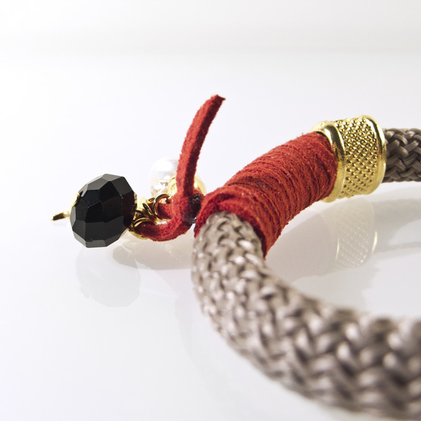 Βραχιόλι Rope - chic, handmade, charms, μαργαριτάρι, κορδόνια, χειροποίητα, χάντρες - 2