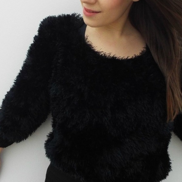 Furry Jumper - Τριχωτό πουλόβερ - μαλλί, chic, πλεκτό, γυναικεία, πολυεστέρας, χειμωνιάτικο, χειροποίητα