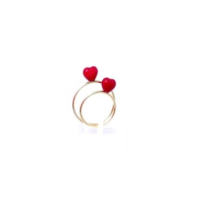 Be mine - δαχτυλίδι με κόκκινη καρδιά - fashion, επιχρυσωμένα, καρδιά, romantic, minimal, μικρά, σταθερά, δώρα αγίου βαλεντίνου - 4