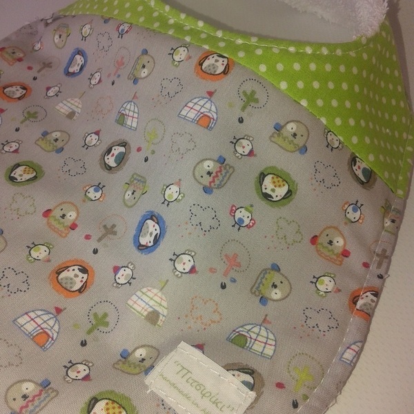 Χειροποίητη βρεφική σαλίαρα/ Handmade baby bib - βαμβάκι, χειροποίητα, βρεφικά - 2