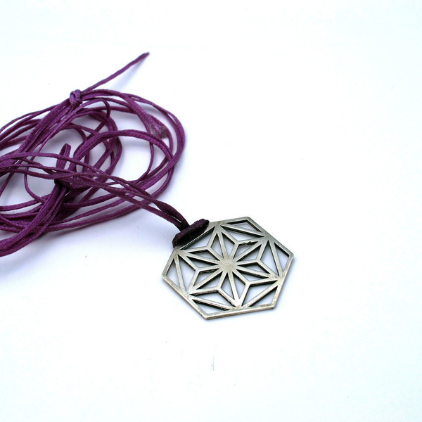 Architectural geometric star necklace - christmas charm - sterling silver pendant - statement, fashion, charms, design, ασήμι 925, κορδόνια, χειροποίητα - 2