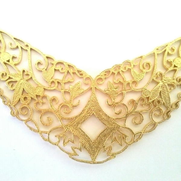 Gold plated Kashmir necklace - σατέν, επιχρυσωμένα, χειροποίητα - 2