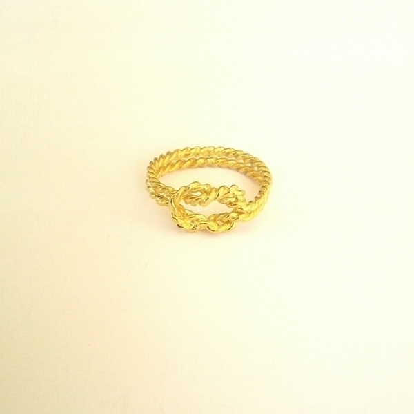 knot ring - επιχρυσωμένα, ασήμι 925, χειροποίητα, minimal, βεράκια, μικρά, boho - 3