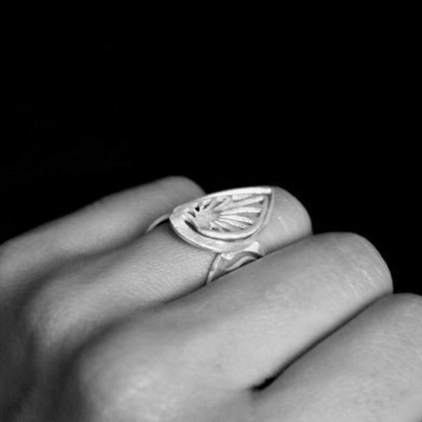 Ασημένιο διάτρητο δαχτυλίδι - Δάκρυ - fashion, κλασσικό, μοναδικό, γυναικεία, sexy, ασήμι 925 - 2