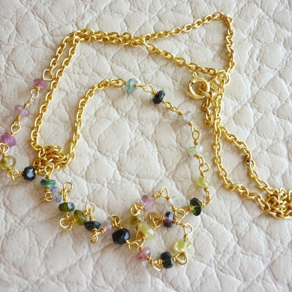 Petit Tourmaline necklace - πολύχρωμο, κλασσικό, επιχρυσωμένα - 2