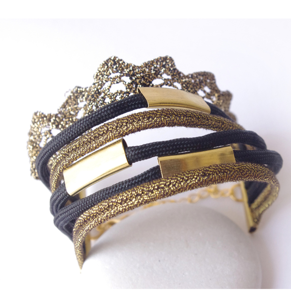 black-gold bracelet - χειμωνιάτικο - 2