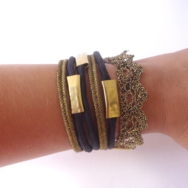 black-gold bracelet - χειμωνιάτικο - 2