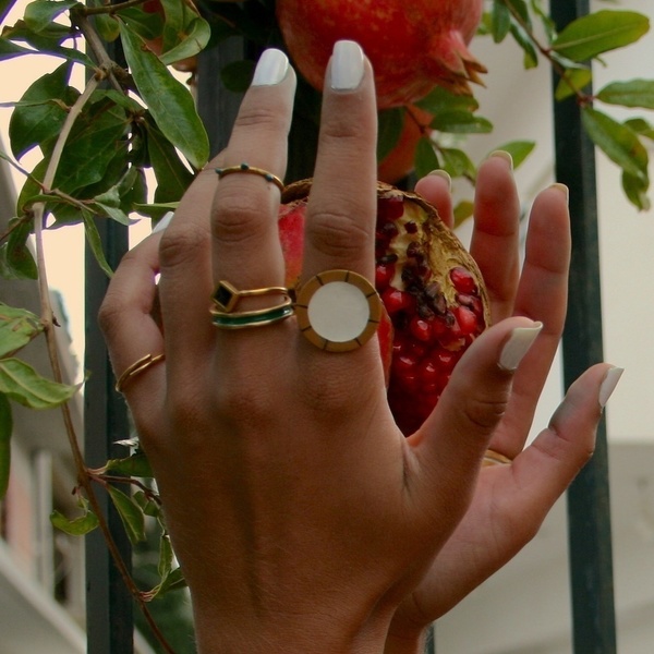Arco iris circlo δαχτυλίδι - handmade, fashion, σμάλτος, χειροποίητα, μπρούντζος - 2
