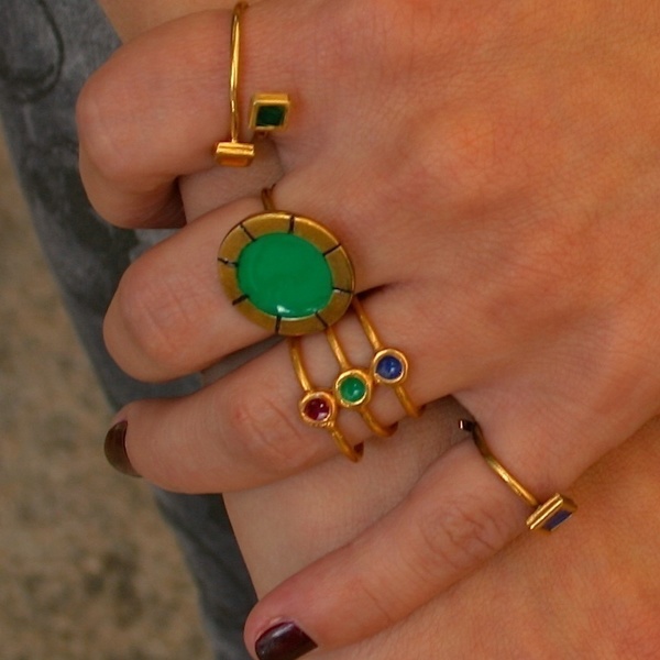 Arco iris circlo δαχτυλίδι - handmade, fashion, σμάλτος, χειροποίητα, μπρούντζος - 2