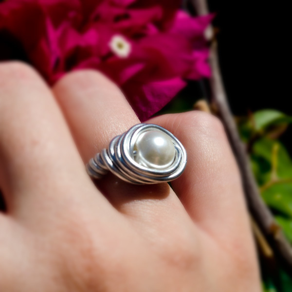 Aluminum Beaded Ring - chic, fashion, vintage, design, customized, χειροποίητα, boho - 2