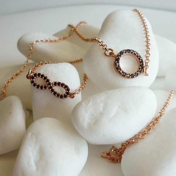 925 Pink gold plated necklaces - chic, επιχρυσωμένα - 2