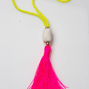 Neon Tassel Necklace - ροζάριο