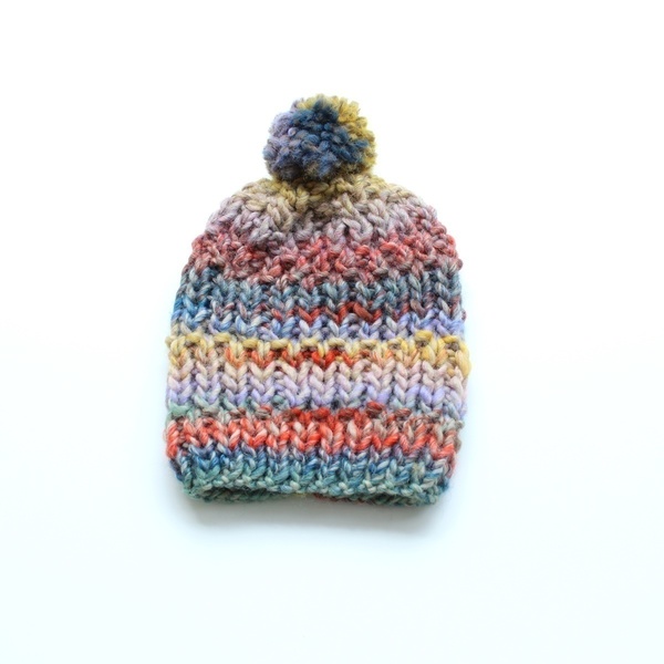 pompon bulky hat - μαλλί, handmade, πλεκτό, χειμωνιάτικο, χειροποίητα