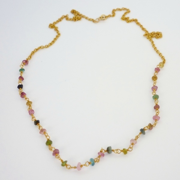 Petit Tourmaline necklace - πολύχρωμο, κλασσικό, επιχρυσωμένα