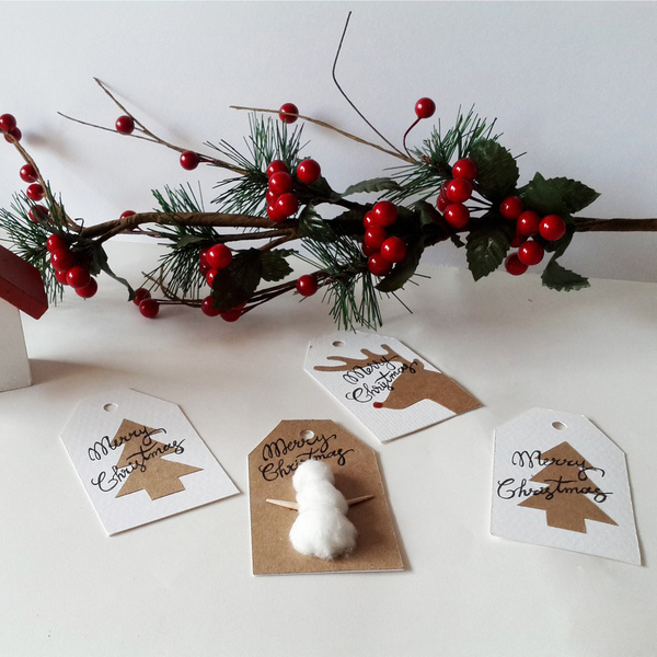 Christmas tags - χαρτί, δώρο, χριστουγεννιάτικα δώρα - 4