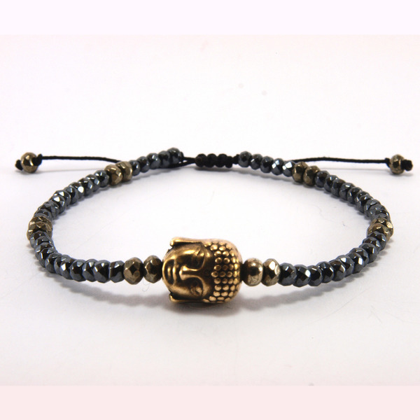 Buddha bracelet - ημιπολύτιμες πέτρες, chic, fashion, charms, κορδόνια, χάντρες, boho, ethnic, μπρούντζος, αυξομειούμενα