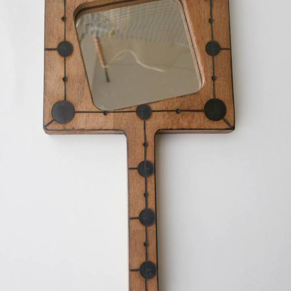 Καθρέφτης χειρός by KaZ. - ξύλο, design, γυναικεία, επιτοίχιο, διακόσμηση, decor, χειροποίητα