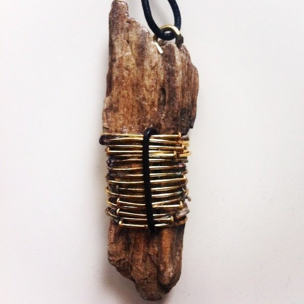wood necklace _bloblo - δέρμα, ξύλο, design, μοναδικό, μέταλλο, χειροποίητα, κρεμαστά