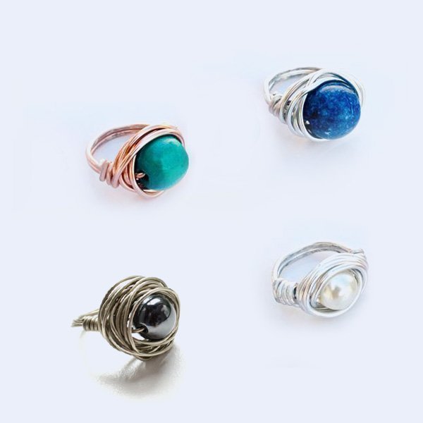 Aluminum Beaded Ring - chic, fashion, vintage, design, customized, χειροποίητα, boho