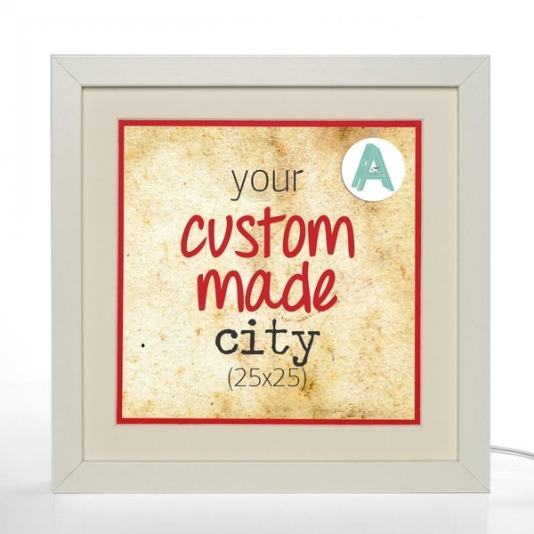 Your custom made city (25X25) - γυαλί, ζωγραφισμένα στο χέρι, πίνακες & κάδρα, χαρτί, επιτοίχιο, mdf, δώρο, customized, δώρα γάμου, personalised - 5