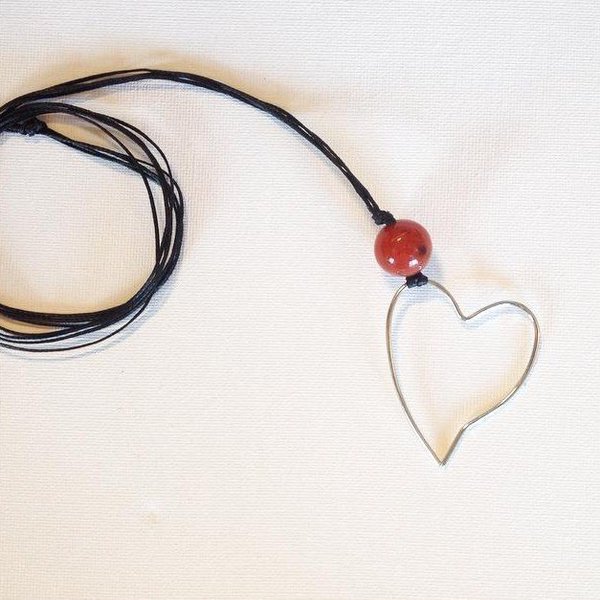 LARA ART "Empty heart" necklace - charms, καρδιά, μακριά, φθηνά