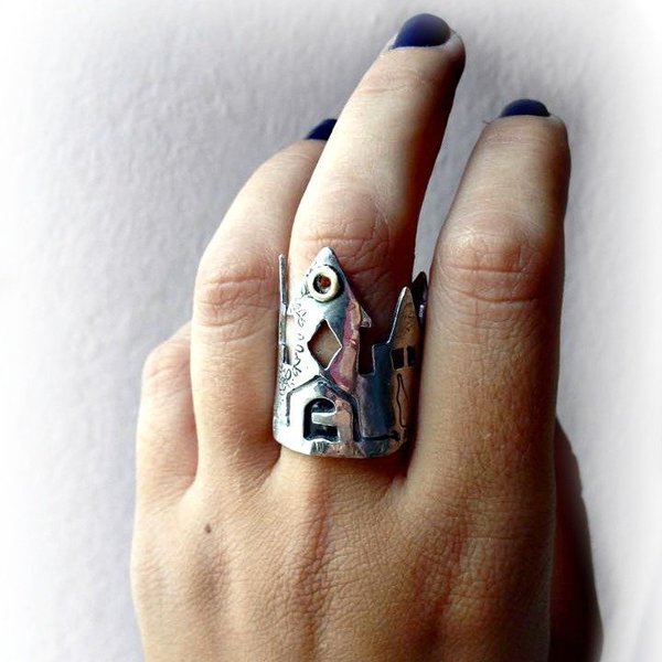 Fairytale Castle Ring | Ασήμι 925 - statement, handmade, ασήμι 925, χειροποίητα, boho