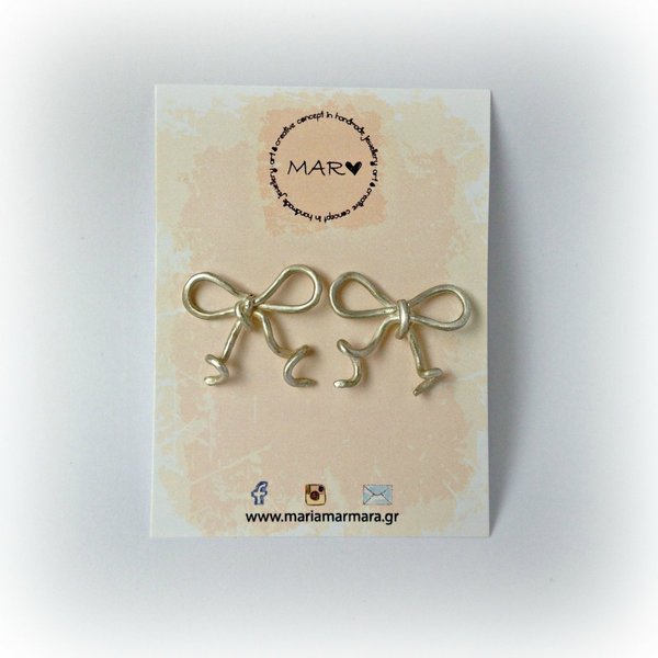 Bow Earrings | Φίογκος Σκουλαρίκια | Ασήμι 925 - statement, φιόγκος, chic, handmade, ασήμι 925, χειροποίητα, boho - 2