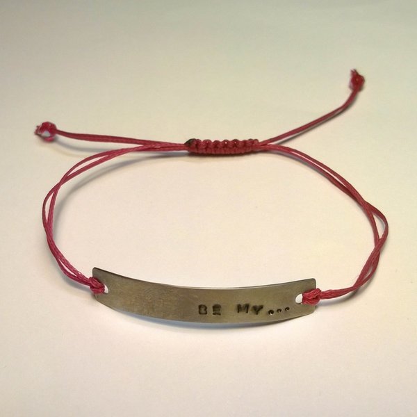 Tag bracelet (customized) - statement, ασήμι, κορδέλα, κερωμένα κορδόνια, μοντέρνο, ταυτότητες, όνομα - μονόγραμμα, βραχιόλι, κορδόνια, χειροποίητα, minimal, personalised, unisex, αυξομειούμενα - 3