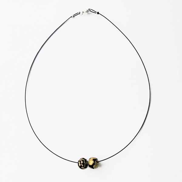 Black pearls choker necklace - chic - 2