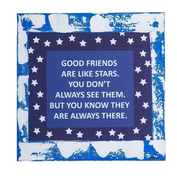 Good Friends are like stars... - εκτύπωση, ζωγραφισμένα στο χέρι, πίνακες & κάδρα, καμβάς, χαρτί, δώρο, σπίτι, customized, διακόσμηση, ακρυλικό, χειροποίητα