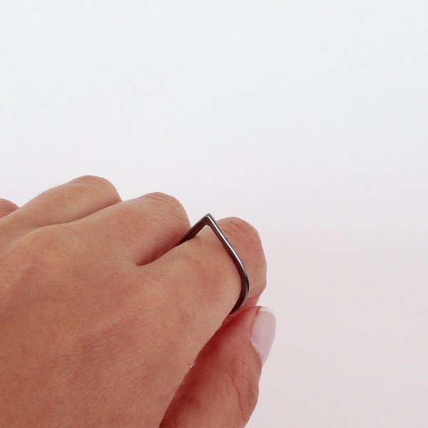 Ασημενιο δαχτυλιδι σταγονα - chic, design, επιχρυσωμένα, ασήμι 925, γεωμετρικά σχέδια - 2