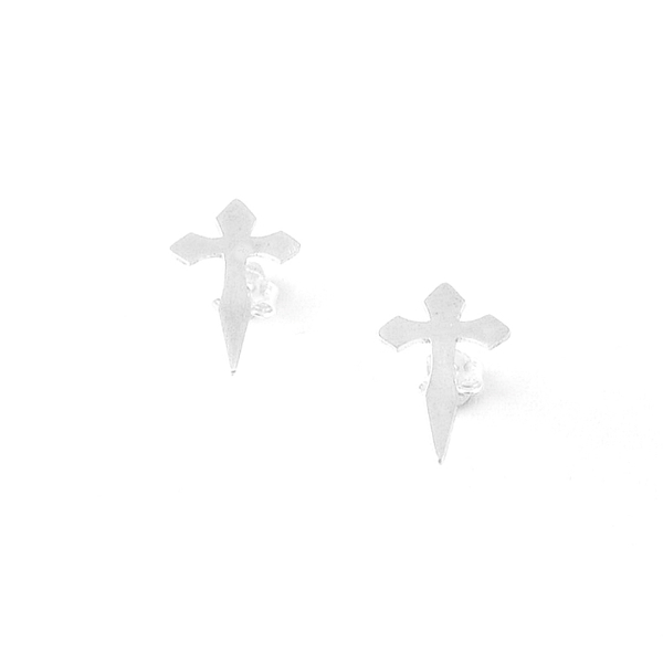 Cross Earrings in Silver - chic, handmade, fashion, design, μοναδικό, μοντέρνο, ασήμι 925, σταυρός, χειροποίητα, boho, ethnic