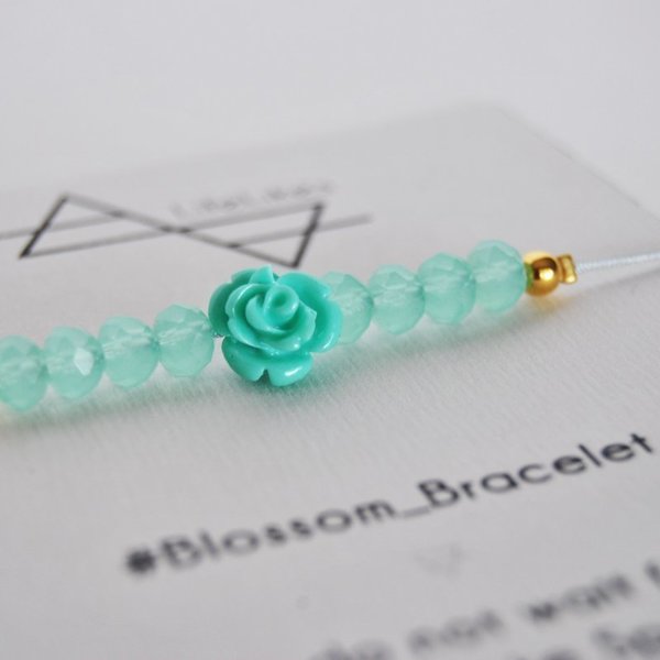 Blossom bracelet - κρύσταλλα, ανοιξιάτικο, χάντρες - 2