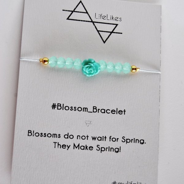 Blossom bracelet - κρύσταλλα, ανοιξιάτικο, χάντρες - 2