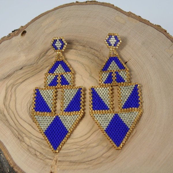 African luxury earrings - chic, customized, κορδόνια, χειροποίητα, χάντρες - 2