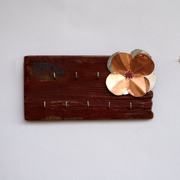 Κλειδοθήκη με λουλούδι - ξύλο, ιδιαίτερο, διακόσμηση, μέταλλο, κλειδοθήκες