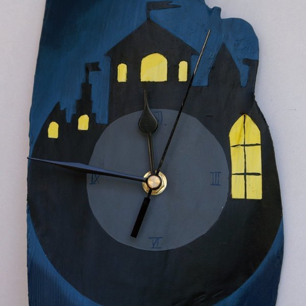 Ρολόι τοίχου "Γραμμόφωνο" - ξύλο, ιδιαίτερο, ρολόι, διακόσμηση, χειροποίητα - 2