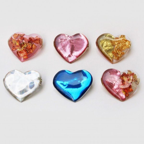 Cute Καρδουλοκαρφίτσες - γυαλί, πλαστικό, καρδιά, μέταλλο, χειροποίητα
