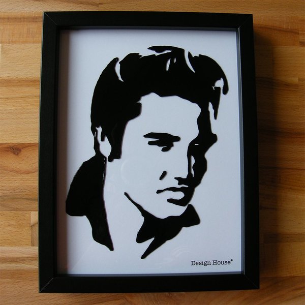 Βιτρώ σε κάδρο με σχέδιο Elvis Presley - διακοσμητικό, γυαλί, πίνακες & κάδρα, βιτρώ, διακόσμηση, χειροποίητα - 2