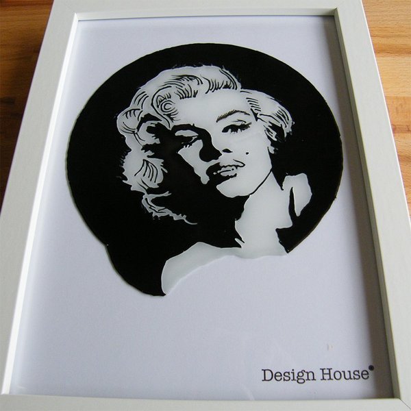Βιτρώ σε κάδρο με σχέδιο Marilyn Monroe - διακοσμητικό, γυαλί, πίνακες & κάδρα, βιτρώ, διακόσμηση, χειροποίητα - 2