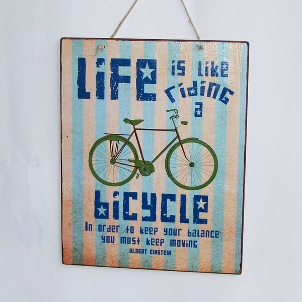 Life is like riding a bicycle - εκτύπωση, ξύλο, vintage, πίνακες & κάδρα, χαρτί, επιτοίχιο, χειροποίητα, δώρα γάμου, πρωτότυπα δώρα