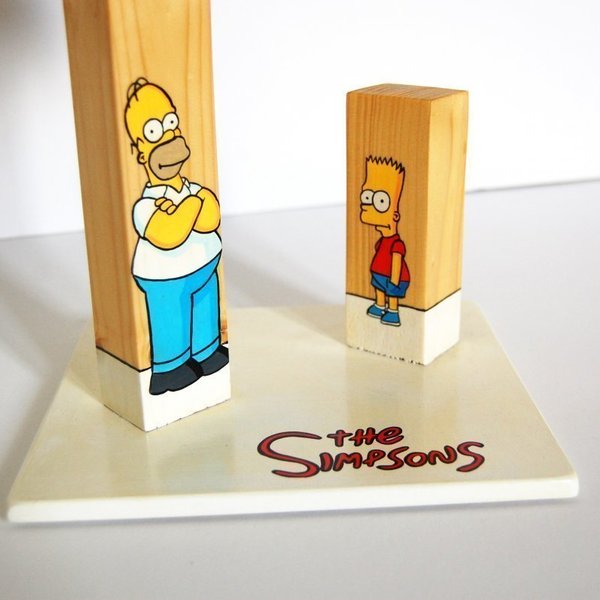 The Simpsons - επιτραπέζιο φωτιστικό - ξύλο, ζωγραφισμένα στο χέρι, πορτατίφ, χειροποίητα, για παιδιά