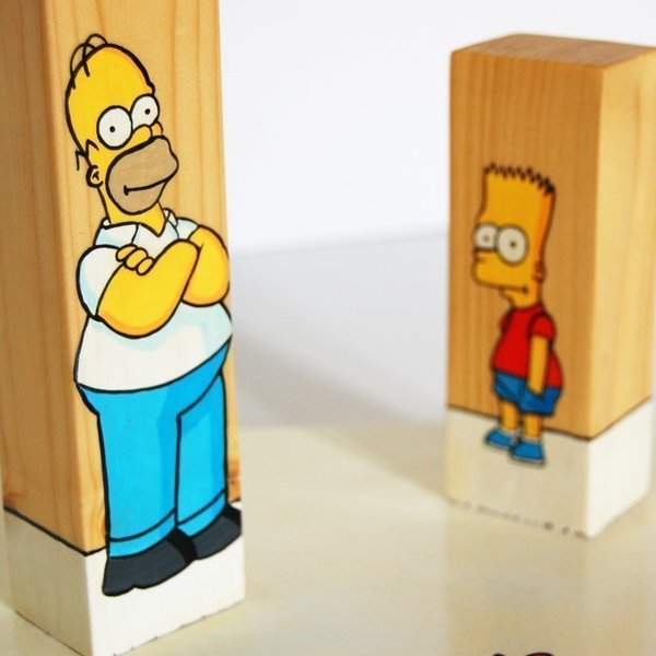 The Simpsons - επιτραπέζιο φωτιστικό - ξύλο, ζωγραφισμένα στο χέρι, πορτατίφ, χειροποίητα, για παιδιά - 3