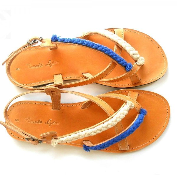 Greek Island Sandals - δέρμα, καλοκαιρινό, γυναικεία, σανδάλι, χειροποίητα