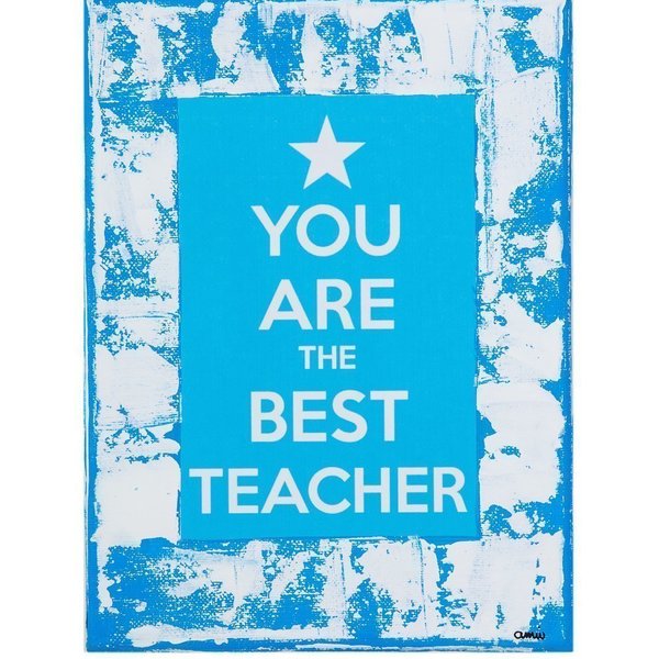 YOU ARE THE BEST TEACHER - εκτύπωση, ζωγραφισμένα στο χέρι, πίνακες & κάδρα, καμβάς, χαρτί, δώρο, customized, διακόσμηση, ακρυλικό, χειροποίητα