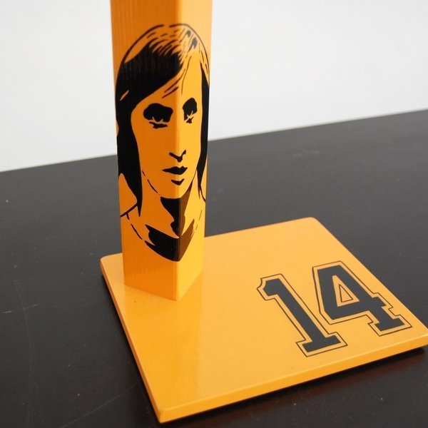 Johan Cruyff #14 - ξύλο, ζωγραφισμένα στο χέρι, μοναδικό, πορτατίφ, χειροποίητα, unique, δώρα για άντρες, ποδόσφαιρο, πρωτότυπα δώρα, ξύλινα διακοσμητικά - 3