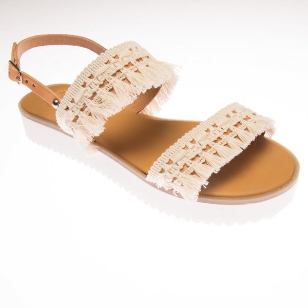 White Boho Sandals - σανδάλι