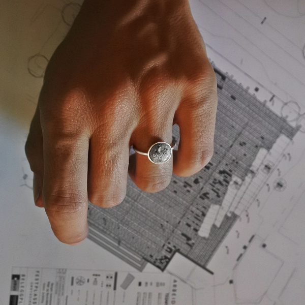 ○ Limnos | δαχτυλίδι από ασήμι 925 και τσιμέντο | ελληνικά νησιά - ασήμι, ασήμι 925, τσιμέντο - 2